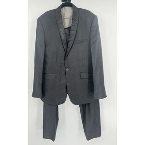 Louis Philippe Suit Formal Tuxedo Jacket Pants Graphite Black see measurements